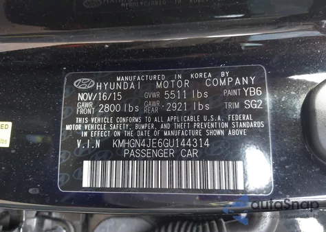 2016 Hyundai Genesis 3.8 из США, поврежденный, VIN KMHGN4JE6GU144314